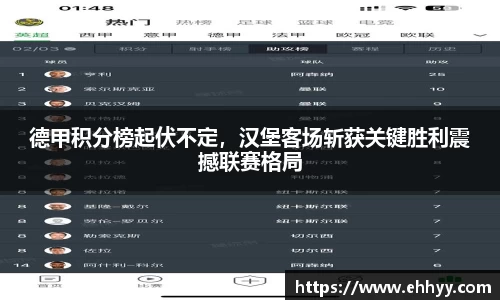 德甲积分榜起伏不定，汉堡客场斩获关键胜利震撼联赛格局